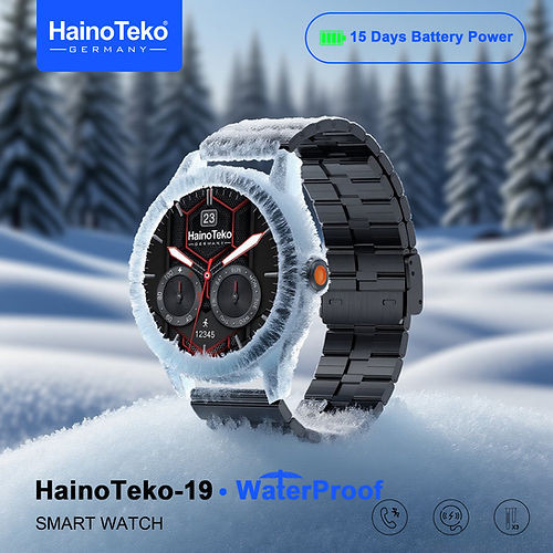 ساعت هوشمند آمولد ضدآب هاینوتکو مدل HainoTeko-19 دارای تماس بلوتوثی و صفحه AMOLED