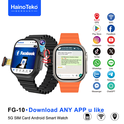 ساعت هوشمند هاینوتکو اندروید مدل FG-10 سیمکارتخور با دوربین چرخان و پلیاستور، حافظه 64 گیگابایت - رم ۴