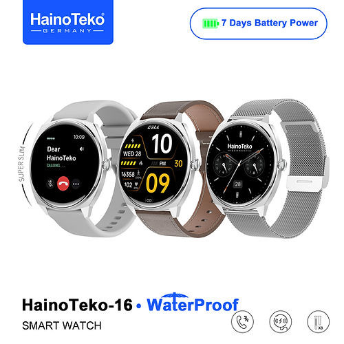 ساعت هوشمند سوپر اسلیم هاینوتکو مدل HainoTeko-16 فوق باریک ضدآب با قابلیت تماس بلوتوثی و باتری 7 روزه