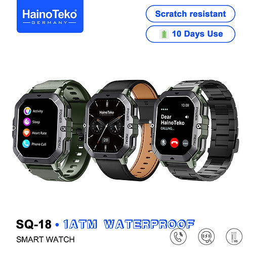 ساعت هوشمند ضدآب هاینوتکو SQ-18 مقاوم و ضدضربه دارای تماس بلوتوثی و صفحه AMOLED