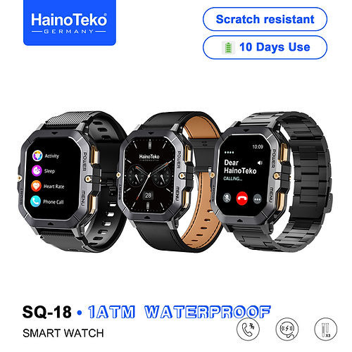ساعت هوشمند ضدآب هاینوتکو SQ-18 مقاوم و ضدضربه دارای تماس بلوتوثی و صفحه AMOLED