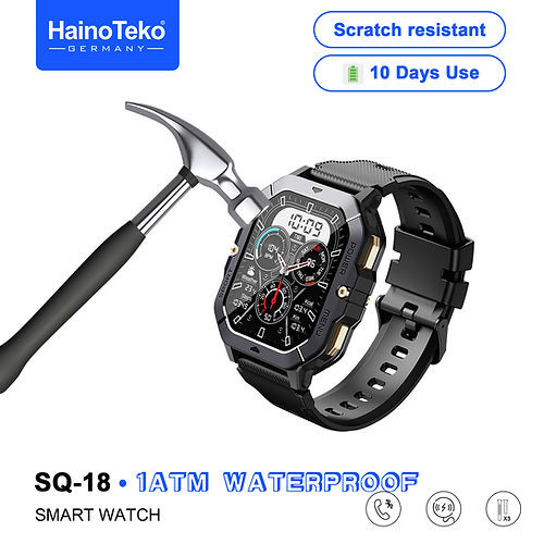 ساعت هوشمند ضدآب هاینوتکو SQ-18 مقاوم و ضدضربه دارای تماس بلوتوثی و صفحه AMOLED