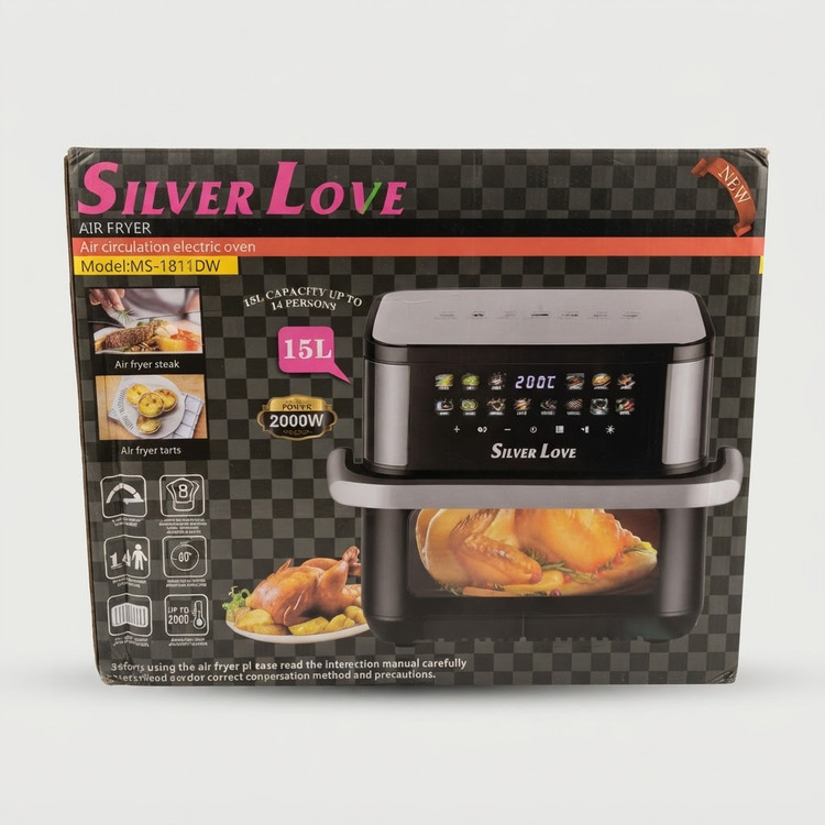 سرخکن بدون روغن (ایرفرایر) ۲۰۰۰ وات سیلور لاو مدل MS-1811DW | ظرفیت ۱۵ لیتر مناسب تا 14 نفر