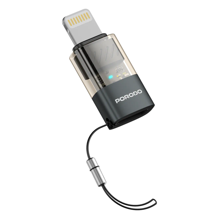مبدل OTG شفاف پورودو مدل MINILINK با کانکتور USB-C به Lightning مدل PDCTOL50GY